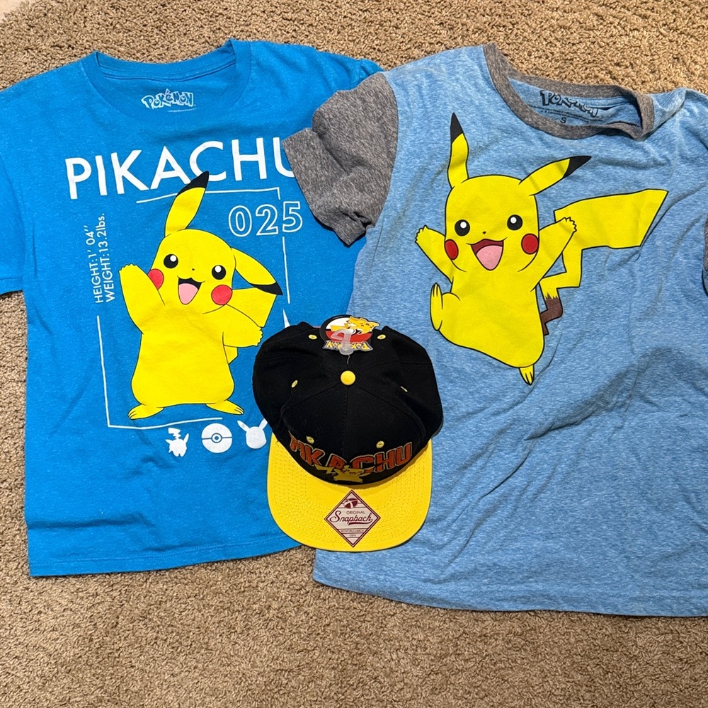 Pokemon Pikachu Hat and Shirt Bundle